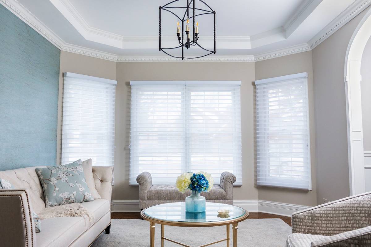 Hunter Douglas sheer shades in a living room at Beyond Shades near Oakbrook Terrace, IL